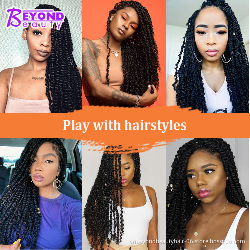 cheap Passion Spring Twists Hair Synthetic Crotchet Hair Extensions Pre looped Fluffy Twists Braiding Hair Crochet Braids Fiber